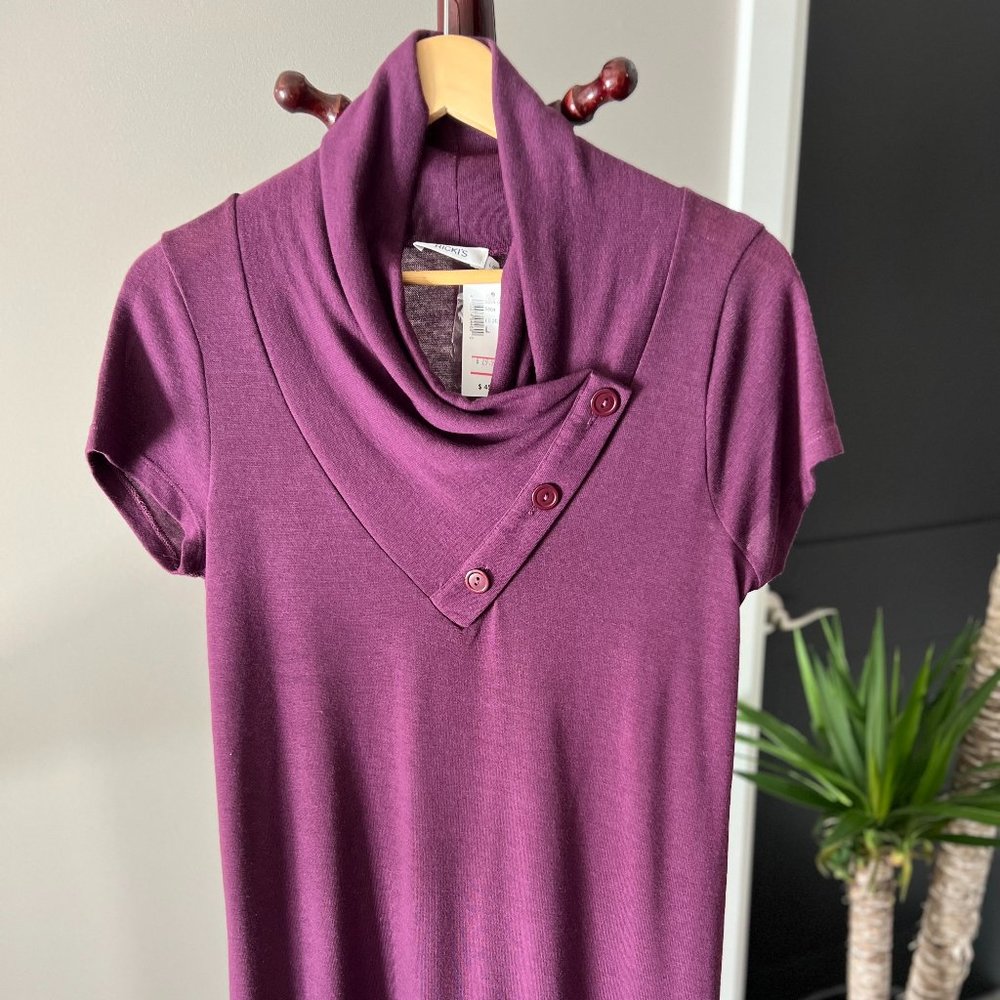 Ricki's Plum-coloured, cowl neck Tunic - Size L - NWT